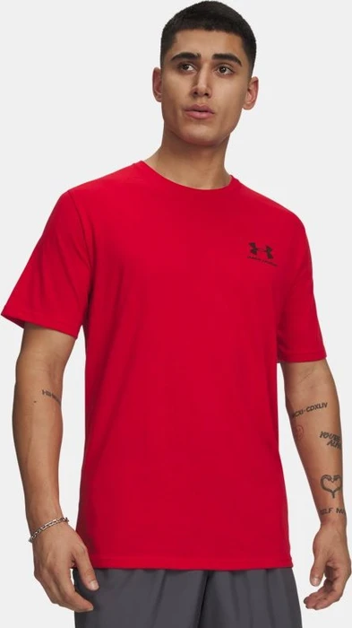 Under Armour Sportstyle Left Chest Funktionsshirt kurzarm rot (Herren)