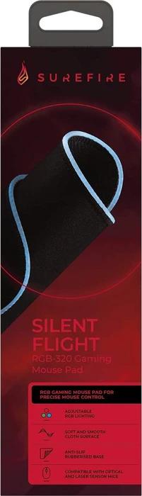 Verbatim SureFire Silent Flight RGB-320 Gaming Mousepad, schwarz