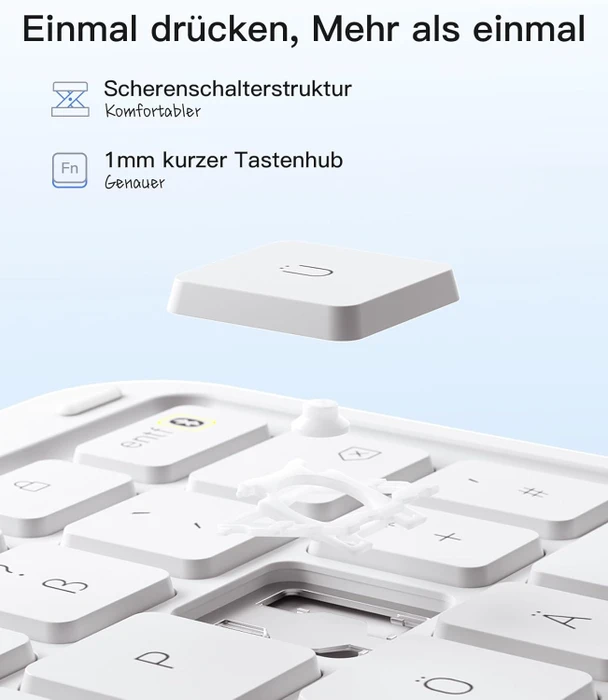 Inateck Ultraleicht Tastatur für iPad Air 6/iPad Air 5/iPad Pro 11", weiß, DE