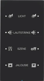 Berker KNX R.3 Komfort Touchsensor 4-fach mit Temperaturregler schwarz, konfiguriert