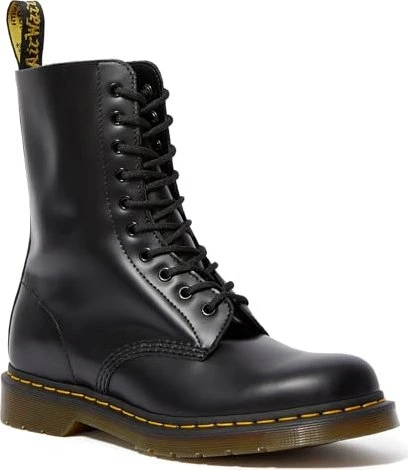 Dr. Martens 1490 Smooth Leather High Lace Up Boots schwarz