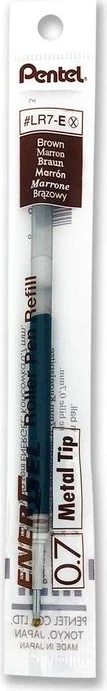 Pentel EnerGel Roller Pen LR7-EX Tintenrollermine 0.35mm (0.7mm Ball) braun, 12er-Pack