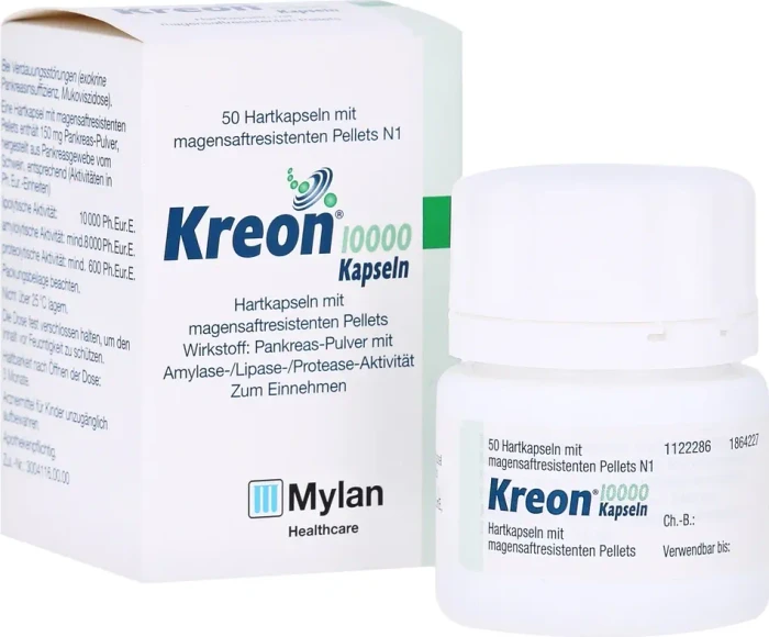 Kreon 10.000 magensaftresistente Kapseln, 50 Stück