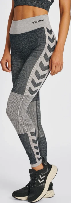 hummel CLEA Seamless Tight Hose lang black/white melange (Damen)