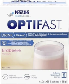 Optifast Drink Erdbeere Pulver, 440g (8x 55g)