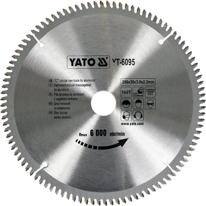 Yato YT-6095 Kreissägeblatt 100Z, 250x2.2x30mm, 1 Stück
