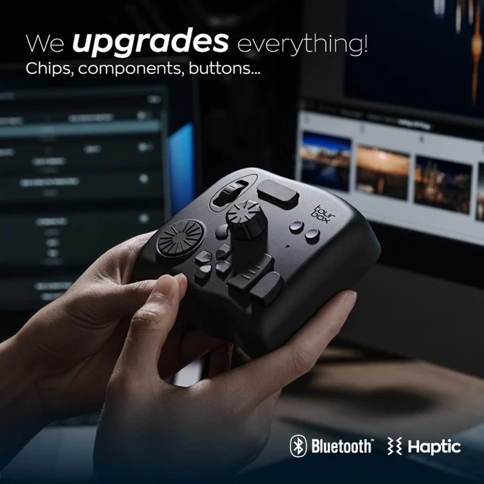 TourBox Elite Editing Controller, transluzent/schwarz, USB-C/Bluetooth