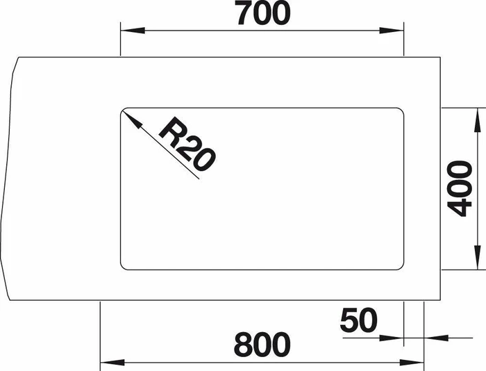 Blanco Etagon 700-U Unterbau Becken mittig anthrazit