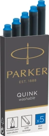Parker Quink Großraum-Tintenpatrone washable blue, 5er-Pack