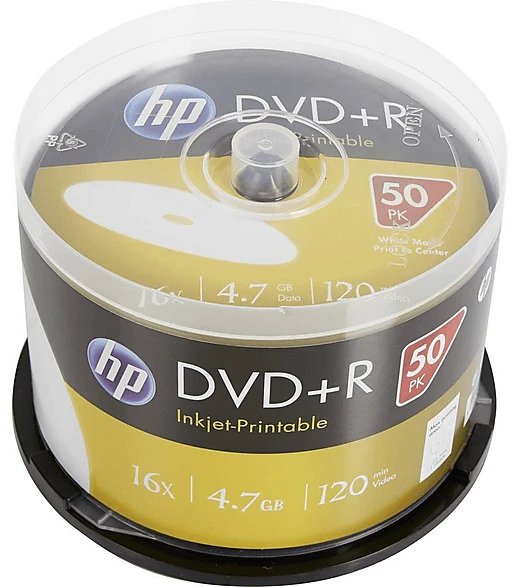 HP DVD+R 4.7GB, 16x, 50er Spindel, printable (DRE00026WIP)