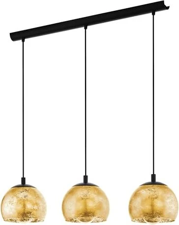 Eglo Albaraccin Pendelleuchte 3-flammig schwarz/gold