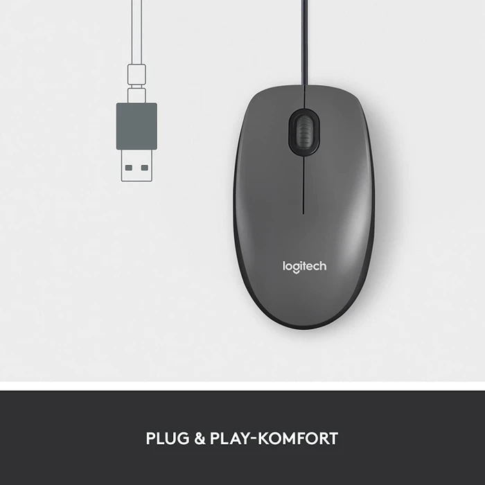 Logitech M100 Refresh 2022 Optical Mouse grau, USB