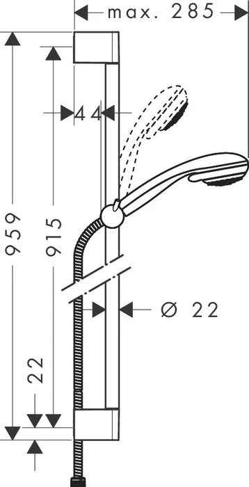 Hansgrohe Crometta 85 Brauseset Vario mit Brausestange 90cm
