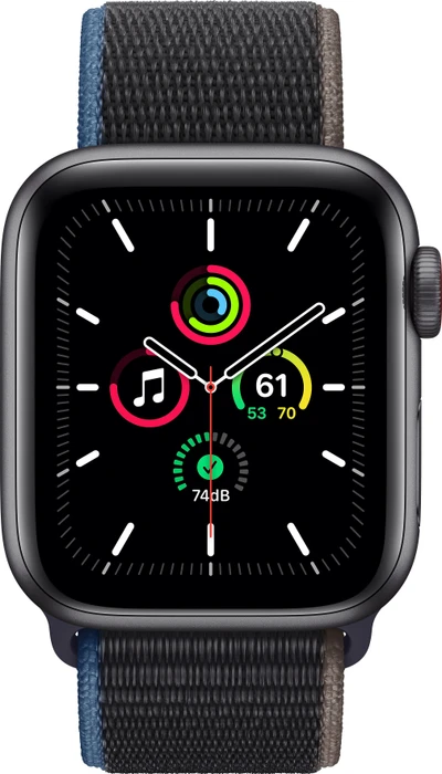 Apple Watch SE (GPS + Cellular) 40mm space grau mit Sport Loop kohlegrau