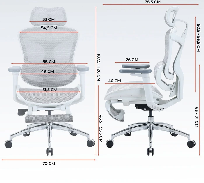 Sihoo Doro C300L Ergonomischer Bürostuhl mit Fußstütze, weiß