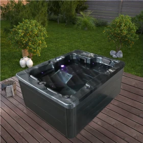 Home Deluxe Black Marble Whirlpool rechteckig 210x160x85cm