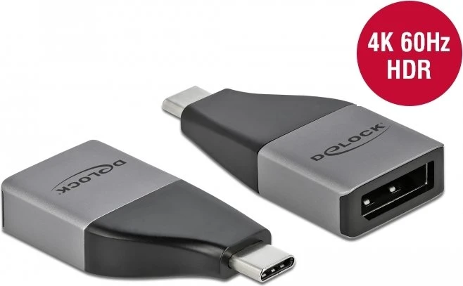 DeLOCK USB Type-C Adapter zu DisplayPort, DP Alt Mode, 4K 60Hz, USB-C 3.0 [Stecker]