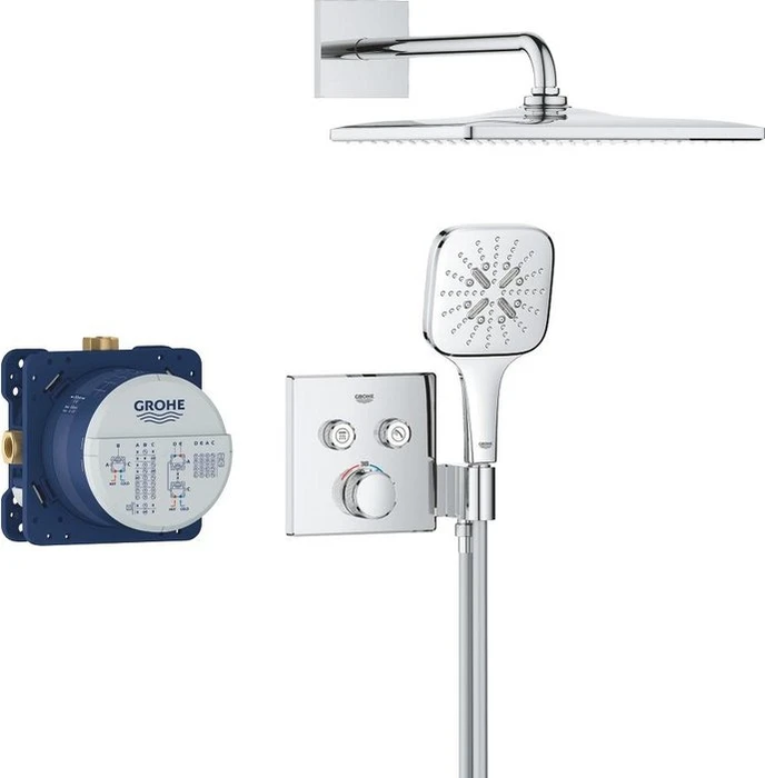 Grohe Grohtherm SmartControl Duschsystem Unterputz mit Rainshower Mono 310 Cube chrom