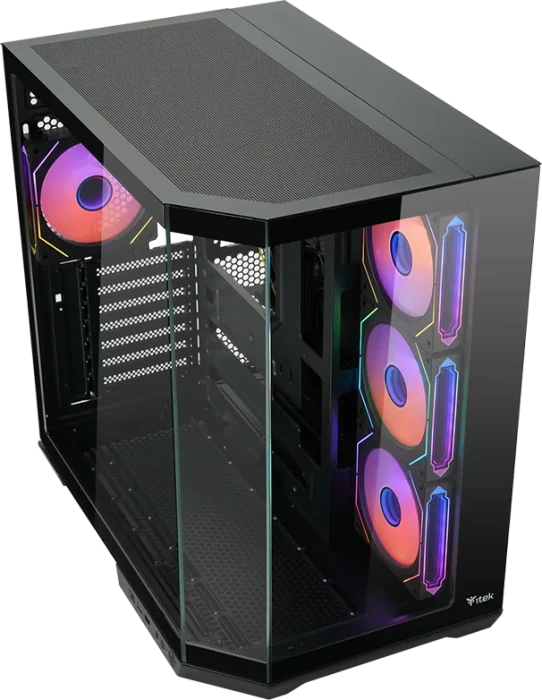 iTek Dark Cave Aku Black, Glasfenster