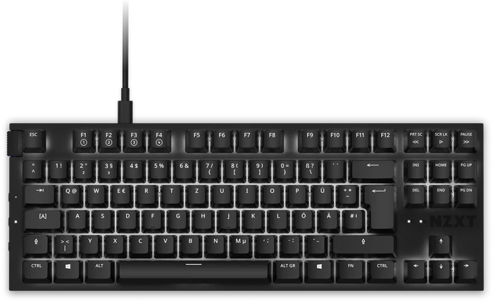 NZXT Function Tenkeyless, matt, LEDs RGB, hot-swap, schwarz, Gateron RED, USB, DE