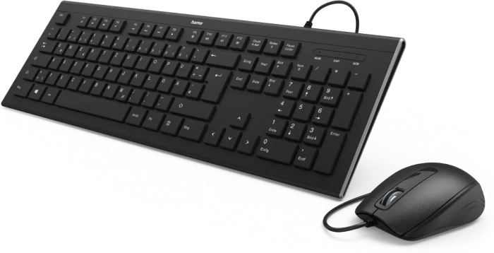 Hama Cortino Wired Tastatur und Maus Set, USB, DE