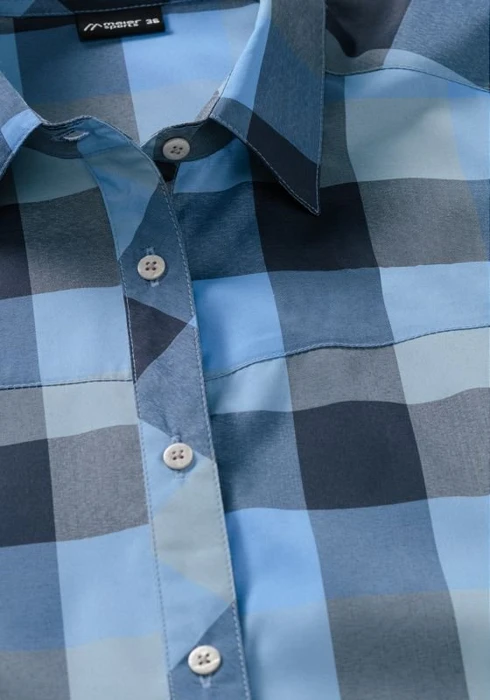 Maier Sports Kendra Hemd kurzarm blue check (Damen)