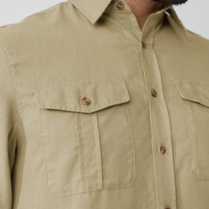 Fjällräven Övik Travel Hemd langarm sand stone (Herren)