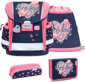 Belmil Classy Beautiful Flowers Schultaschen-Set, 4-tlg.