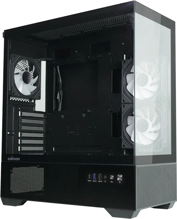 Zalman Chronix V2 Black, schwarz, inkl. 3x Lüfter, Glasfenster