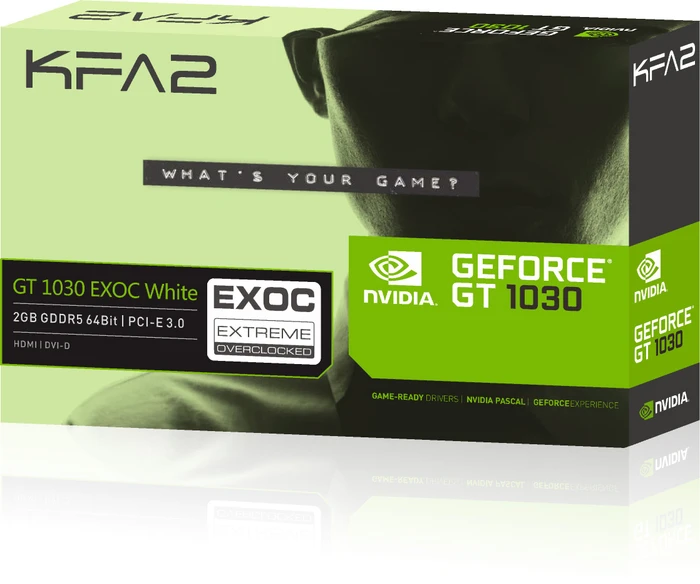 KFA2 GeForce GT 1030 EXOC White, 2GB GDDR5, DVI, HDMI