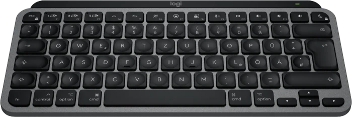 Logitech MX Keys Mini for Mac, Space Gray, schwarz/grau, LEDs weiß, Logi Bolt, USB/Bluetooth, DE