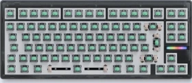 Wooting 80HE Ghost, Barebone Tastatur + HE Switch Set (Lekker V2 L60 Linear), ohne Tastenkappen, grau/transluzent, ISO