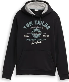 Tom Tailor Logo-Print Hoodie almost black (Herren)