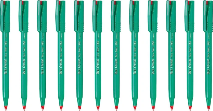Pentel Ball Fine Point R50 0.4mm rot Tintenroller (Mine), 12er-Pack