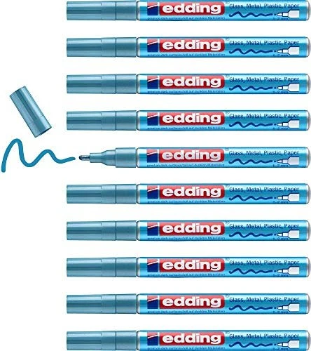 edding 751 Glanzlackmarker blau metallic, 10er-Pack