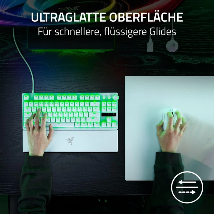 Razer Atlas Pro Gaming-Mauspad aus gehärtetem Glas, 500x400mm, 1.9mm dick, weiß