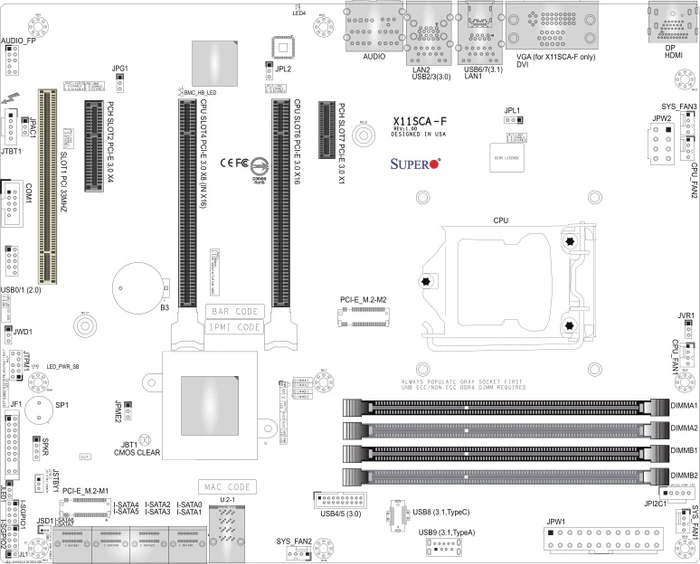 Supermicro X11SCA-F, bulk (Intel 1151 v2)