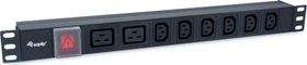 Equip 19" PDU Aluminium Steckdosenleiste, 2x C19, 6x C13, mit Schalter, 1HE, 8-fach, 16A/250V, schwarz, 1.8m