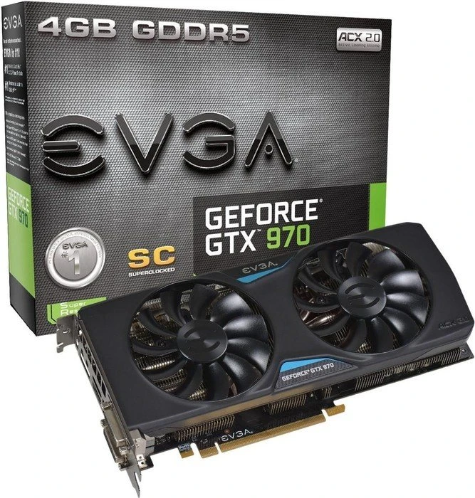 EVGA GeForce GTX 970 SuperClocked+ ACX 2.0, 4GB GDDR5, 2x DVI, HDMI, DP