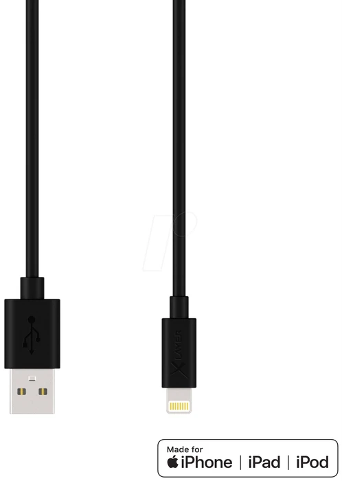 XLayer Premium USB-A/Apple Lightning 1.2m schwarz