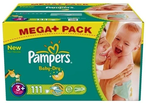 Pampers Baby-Dry Gr.3 Einwegwindel, 4-9kg, 111 Stück