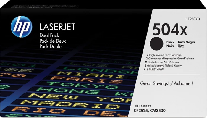 HP Toner 504X schwarz hohe Kapazität, 2er, 2er-Pack
