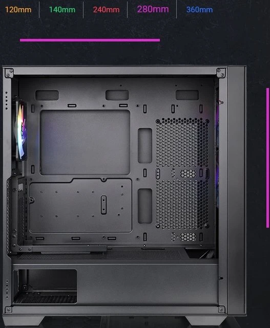 Thermaltake Divider 370 TG ARGB, schwarz, Glasfenster
