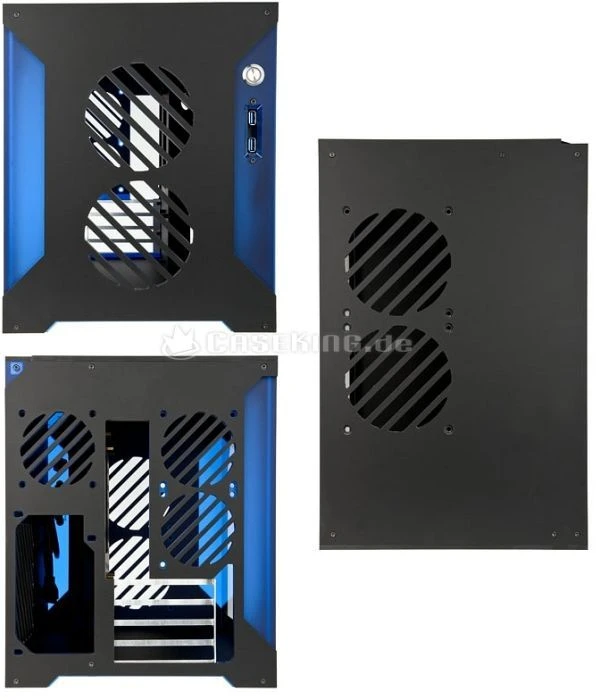 Parvum Systems S2.0 schwarz/blau, Acrylfenster