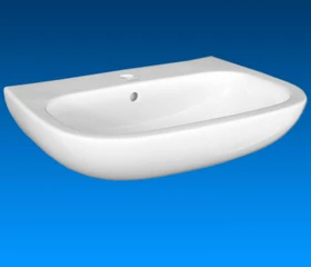 Duravit D-Code Waschtisch 55x43cm, Hahnloch mittig, mit Überlauf, weiß hochglanz