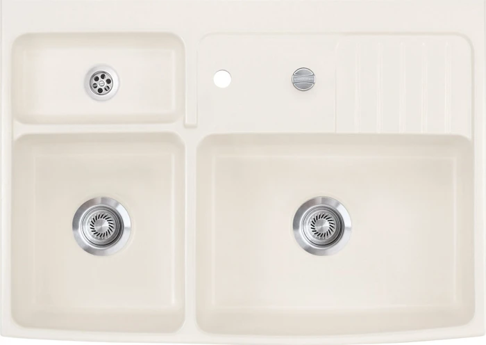 systemceram Centra 90 Becken rechts mit Ablauffernbedienung jasmin