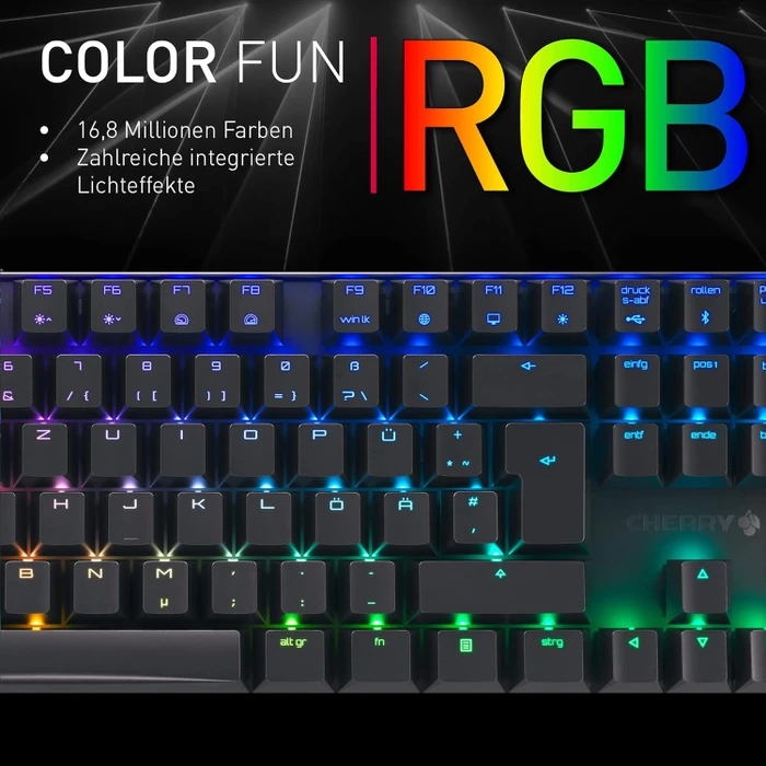 Cherry MX 8.2 TKL Wireless, schwarz, MX2A RGB BROWN, USB/Bluetooth, DE