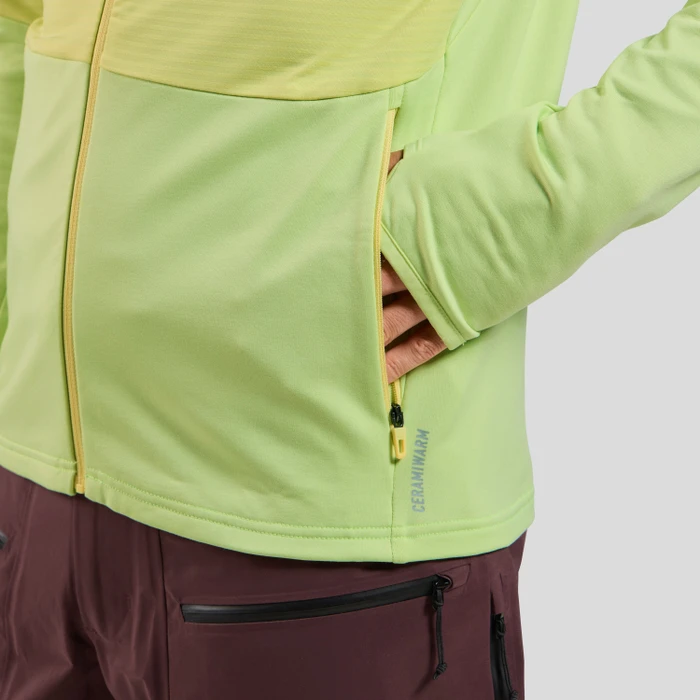 Odlo Descent Ceramiwarm Midlayer Funktionsshirt langarm shadow lime (Herren)