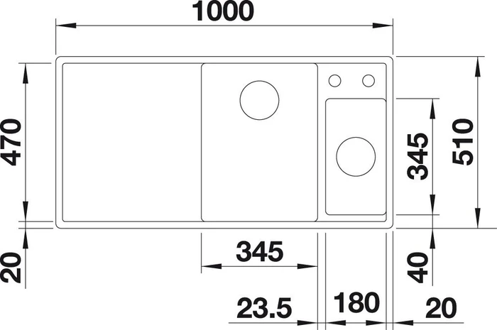Blanco Axia III 6 S InFino Becken rechts mit Ablauffernbedienung anthrazit inkl. Glasschneidebrett