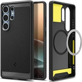 Spigen Rugged Armor (MagFit) für Samsung Galaxy S25 Ultra Matte Black